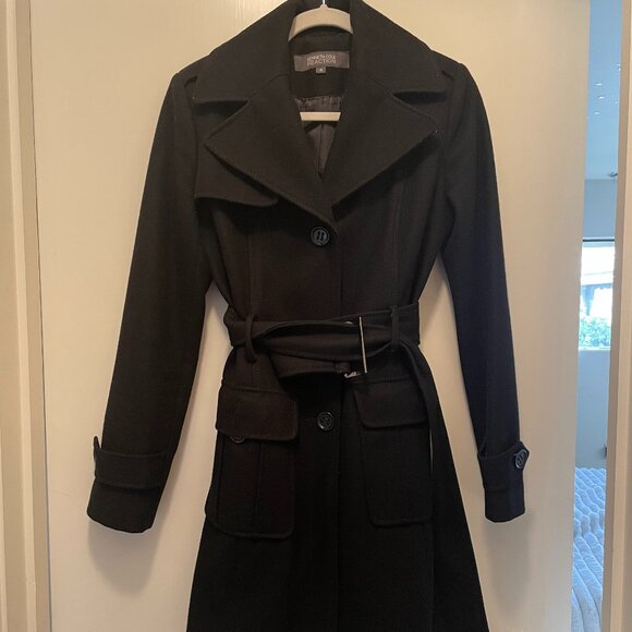 Kenneth Cole Reaction Wool Blend Lined Trench Coat - Picture 1 of 7